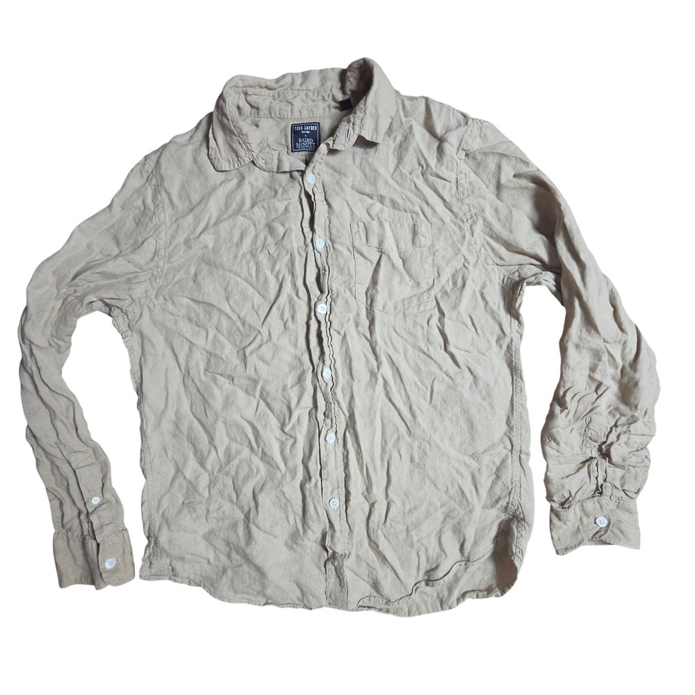 Todd Snyder Baird McNutt Irish Linen Button Up Shirt L Coastal Capsule Wardrobe